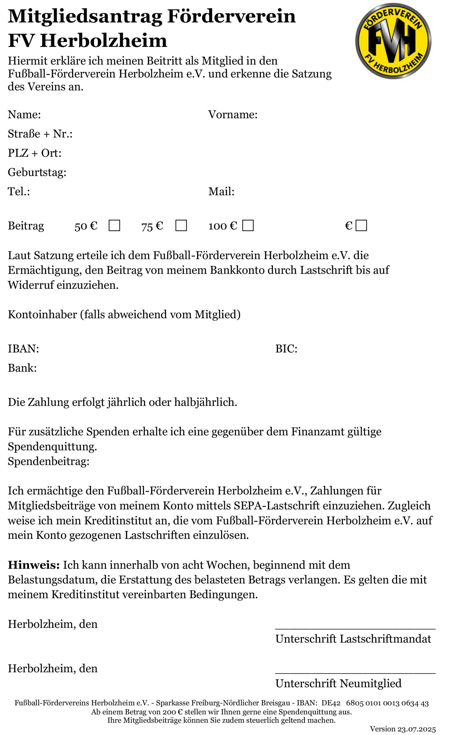 2025_07_Mitgliedsantrag_Foerderverein_V2 Beitrittserklärung - Klick zum Download